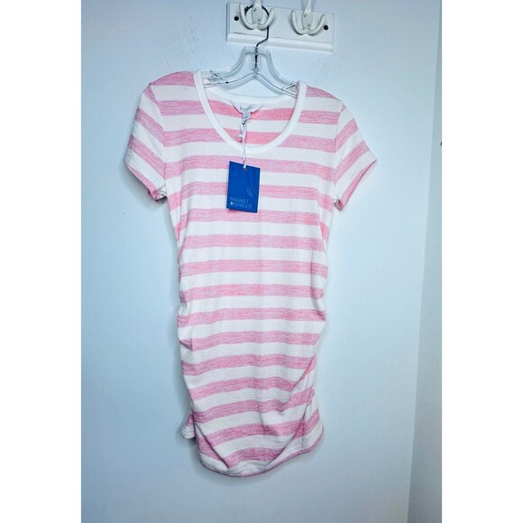 NEW Market & Spruce Stitch Fix Maternity White Peach Alma Short Sleeve small - Picture 6 of 10